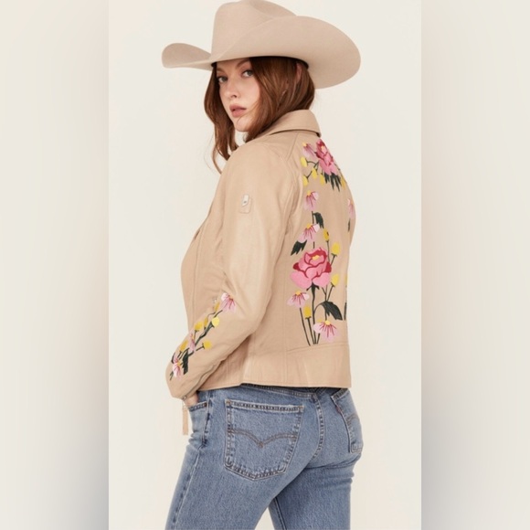 Peonie Blossom Leather Jacket. New with tags from Sundance - Picture 4 of 7